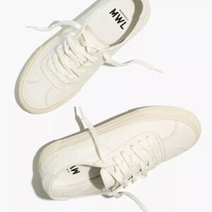New Madewell Sidewalk Low-Top Sneakers Resourced Canvas